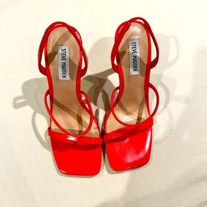 red steve madden heels.